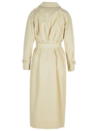 MAX MARA RONCO BEIGE LINEN RAINCOAT
