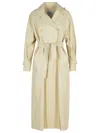 Max Mara Double-breasted Ivory Trench Coat With Belted Waist