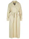 Max Mara Double-breasted Ivory Trench Coat With Belted Waist