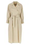 Max Mara Double-breasted Ivory Trench Coat With Belted Waist