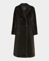 Max Mara Rosanna Fuzzy Alpaca-wool Coat In Brown