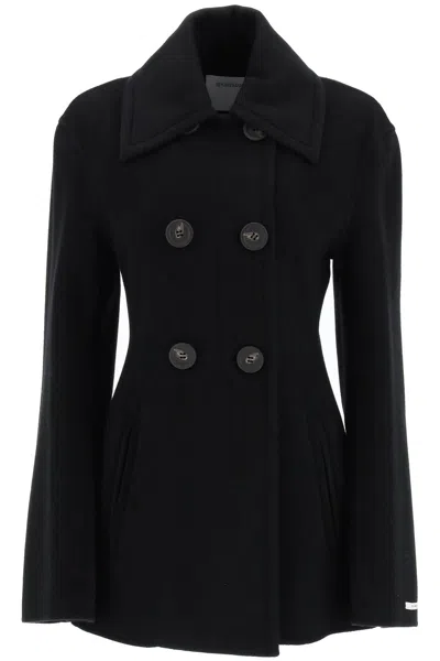 Max Mara Rosano Peacoat In Sable Cashmere In Black