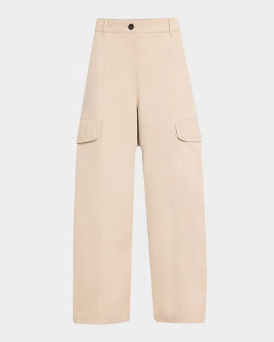 Max Mara Rosatea Wide-leg Cargo Pants In Sand