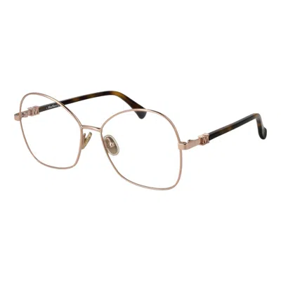 Max Mara Rose Gold Women Optical Frames In Multi