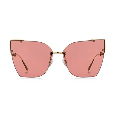 Max Mara Rose Gold Mm Anita Iii Geometric Sunglasses In Pink