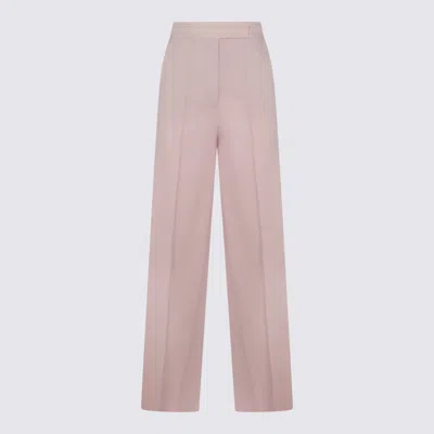 Max Mara Rose Wool Blend Pants In Pink