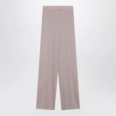 Max Mara Long Silk Trousers In Pink In Animal Print