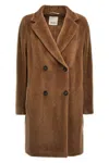 Max Mara Wool And Alpaca Midi Coat In Brown