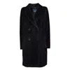 Max Mara Roseto Midi Coat In Alpaca And Wool Black