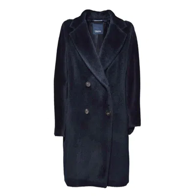 Max Mara Roseto Midi Coat In Alpaca And Wool Blue
