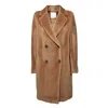 Max Mara Roseto Midi Coat In Alpaca And Wool Camel