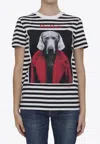 Max Mara Rosso Printed Cotton Jersey T-shirt In Multicolor