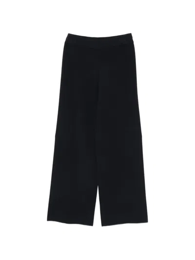 Max Mara Rotondo Elasticated-waistband Wide-leg Trousers In Black