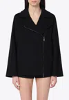 Max Mara Oversized Wool Caban Coat In Black