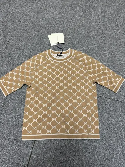 Max Mara Round Collar And Long-sleeved T-shirt In Brown