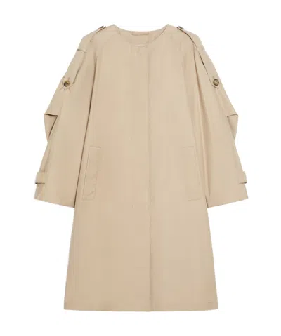 Max Mara Round-collar And Long-sleeved Windbreaker In Nude