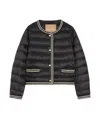 Max Mara Water-repellent Canvas Crew-neck Jacket In Black