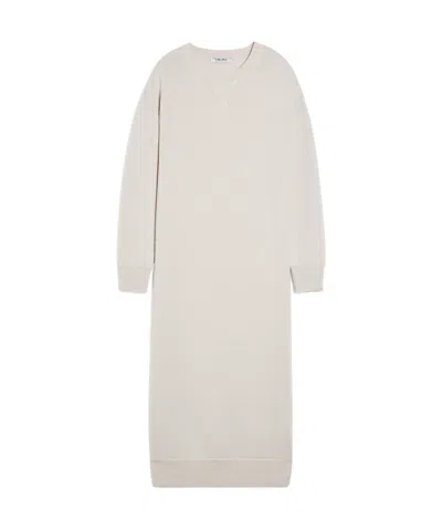 Max Mara Round-collar Long-sleeved Dress In White