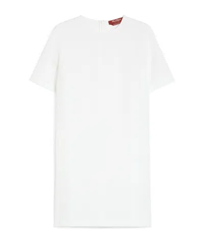 Max Mara Round-collar Short-sleeve Dress In White