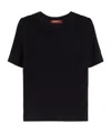 Max Mara Round-collar Short-sleeve Sweater In Black