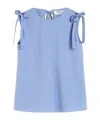 Max Mara Round Collar Sleeveless Vest In Blue