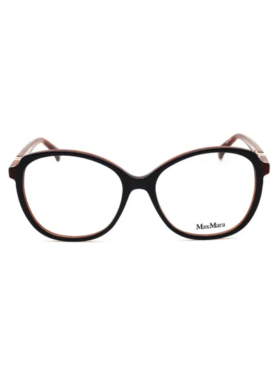 Max Mara Round Frame Eyeglasses For Women In Black