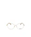 Max Mara Round Frame Glasses In Gold