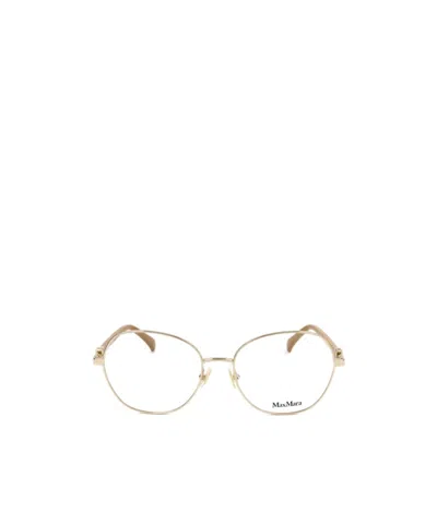 Max Mara Round Frame Glasses In Gold