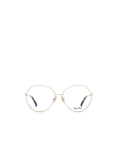 Max Mara Round Frame Glasses In Gold