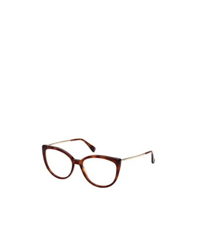 Max Mara Round-frame Optical Glasses In Brown