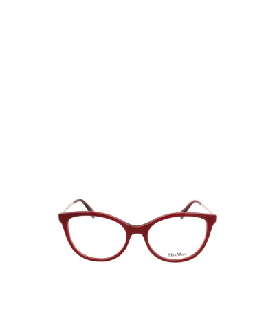 Max Mara Round-frame Optical Glasses In Red