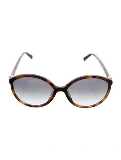 Pre-owned Max Mara Round Gradient Sunglasses In Brown