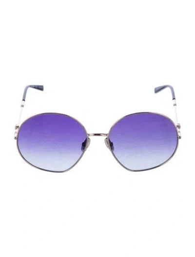 Pre-owned Max Mara Round Gradient Sunglasses In Gold