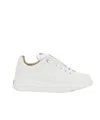 Max Mara Round Head Leather Sneakers In White
