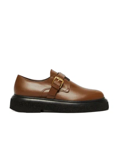 Max Mara Round-headed Love Shoes In Brown