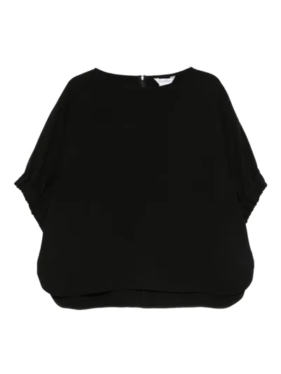 Max Mara Bluse Mit Rundem Ausschnitt In Black
