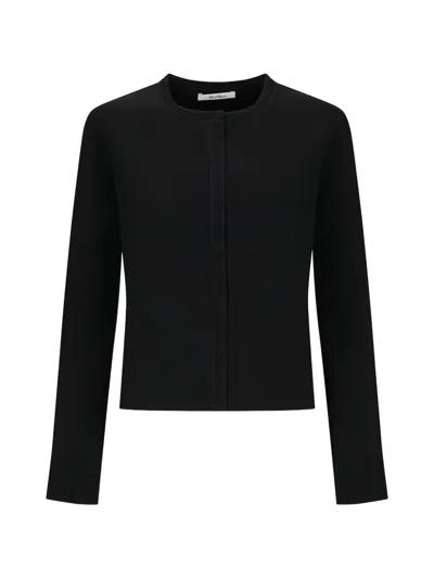 Max Mara Round Neck Cardigan In Black