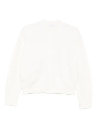 Max Mara Round-neck Cardigan In White