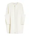 Max Mara Cashmere Coat With Long Sleeves And Structured Silhouette In White