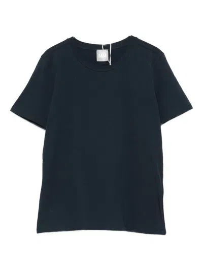 Max Mara Round-neck Cotton T-shirt In Blue