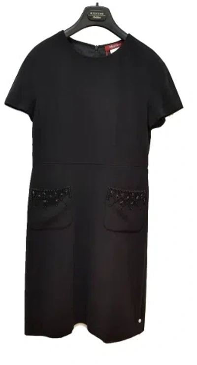 Max Mara Round Neck Dress In Black