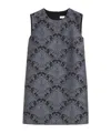 Max Mara Romania Baroque Jacquard Sleeveless Mini Dress In Gray
