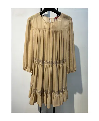 Max Mara Round Neck Dress In Green