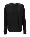 Max Mara Round Neck Knitted Cardigan In Black
