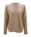 Max Mara Round Neck Knitted Cardigan In Brown