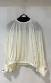 Max Mara Round-neck Long-sleeved Blouse In Gray