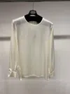 Max Mara Round-neck Long-sleeved Blouse In Nude