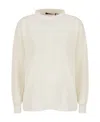 Max Mara Round-neck Long-sleeved Pullover In White