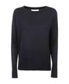 Max Mara Round-neck Long-sleeved Sweater In Black
