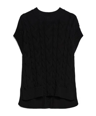 Max Mara Round-neck Loose Vest In Black